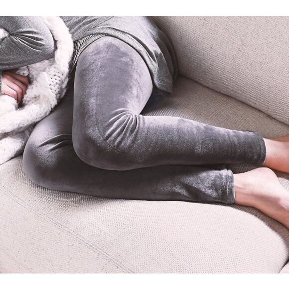 A293100 CUDDL DUDS Double Plush Velour Leggings Carbon Grey S - Picture 6 of 7